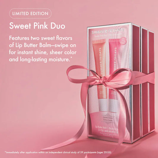 Summer Fridays Sweet Pink Duo Set Birthday Cake + Strawberry Soft Serve Lip Butter Balm