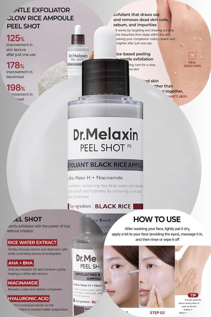 Dr.Melaxin Peel Shot Glow Black Rice Peeling Ampoule