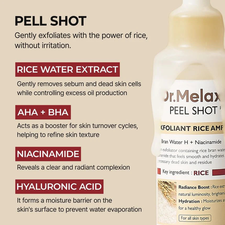 Dr. Melaxin Peel Shot Exfoliating White Rice Ampoule