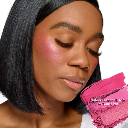 ONE/SIZE Cheek Clapper 3D Blush Trio Palette Shade- Gworly Pop