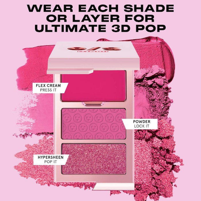 ONE/SIZE Cheek Clapper 3D Blush Trio Palette Shade- Gworly Pop