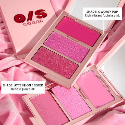 ONE/SIZE Cheek Clapper 3D Blush Trio Palette Shade- Attention Seeker