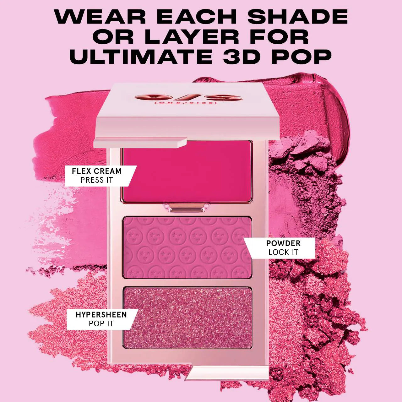 ONE/SIZE Cheek Clapper 3D Blush Trio Palette Shade- Attention Seeker