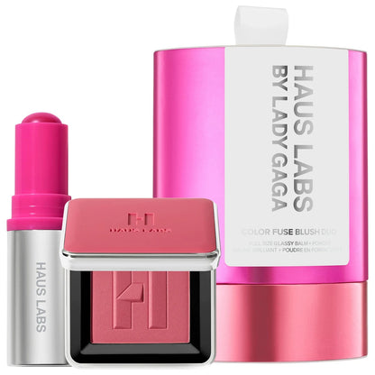 Haus Labs Color Fuse Glassy Blush Balm Stick + Powder Blush Set