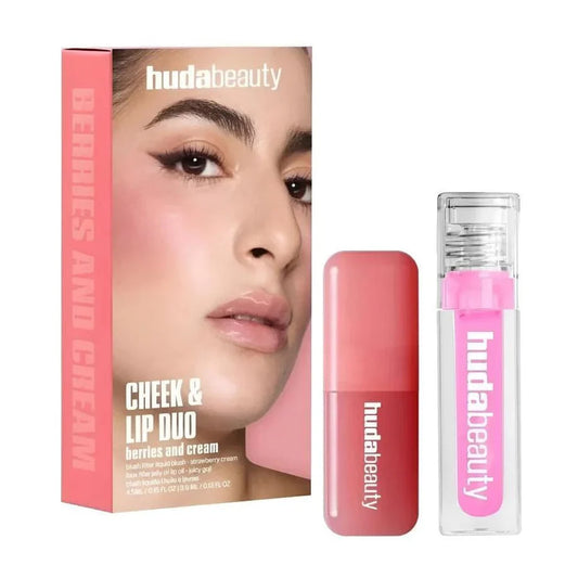 Huda Beauty Cheek & Lip Duo Berries and Cream Set - Strawberry Cream
